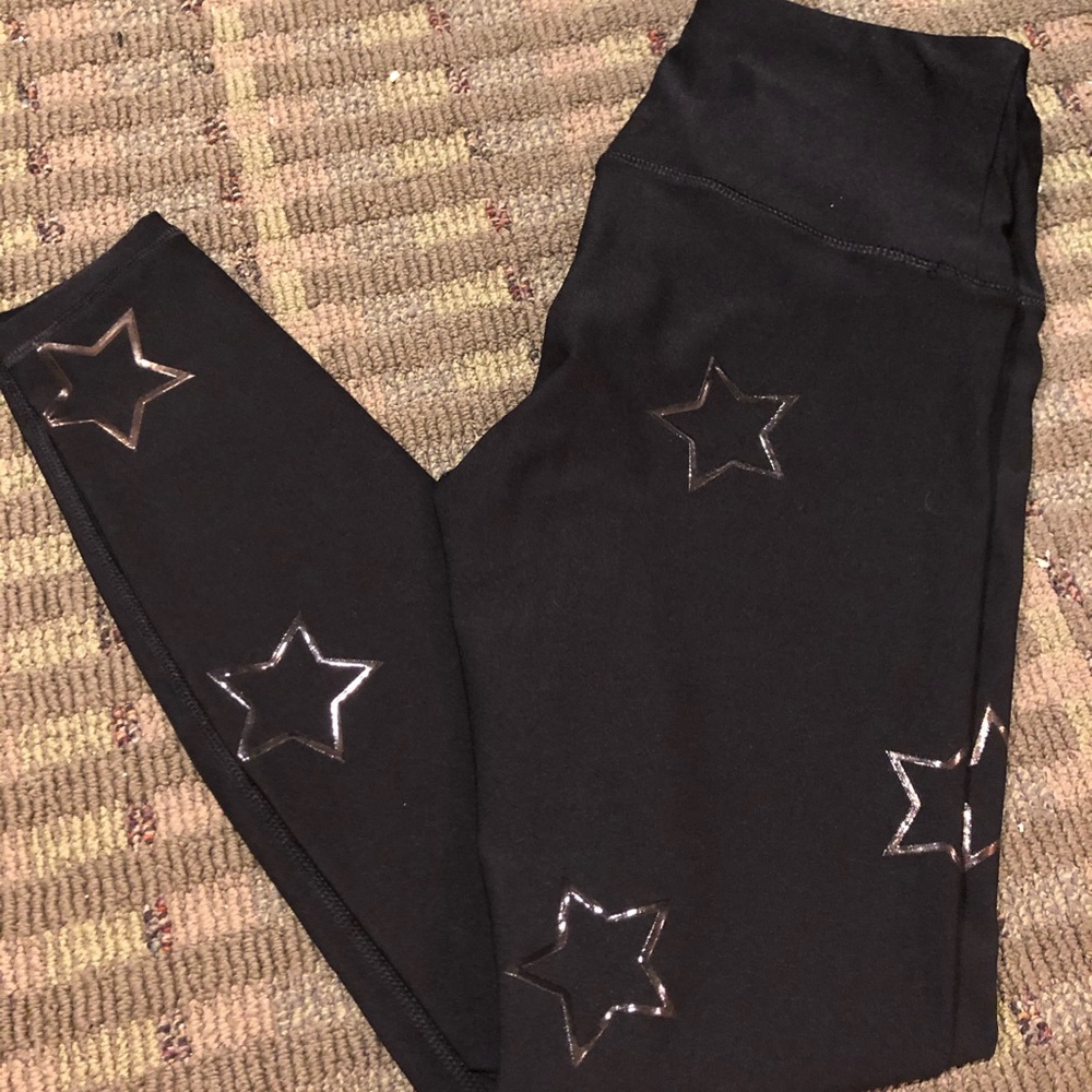 Cute star black leggings yoga pants